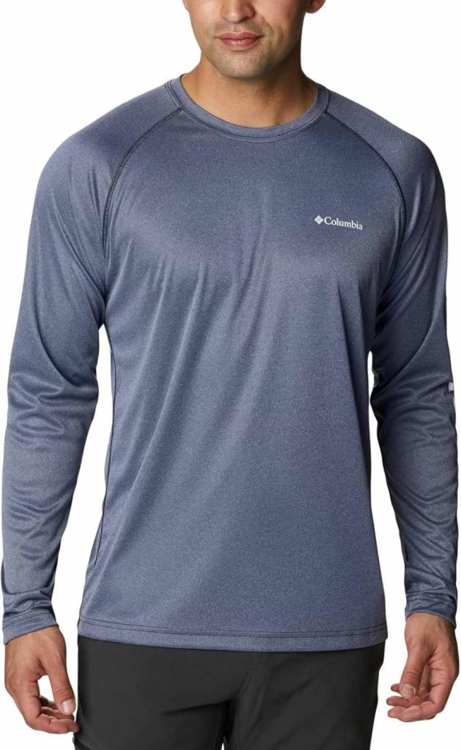 Columbia Men's Fork Stream Long Sleeve Shirt - Heather Color, Lightweight Hiking & Outdoor Performance Top