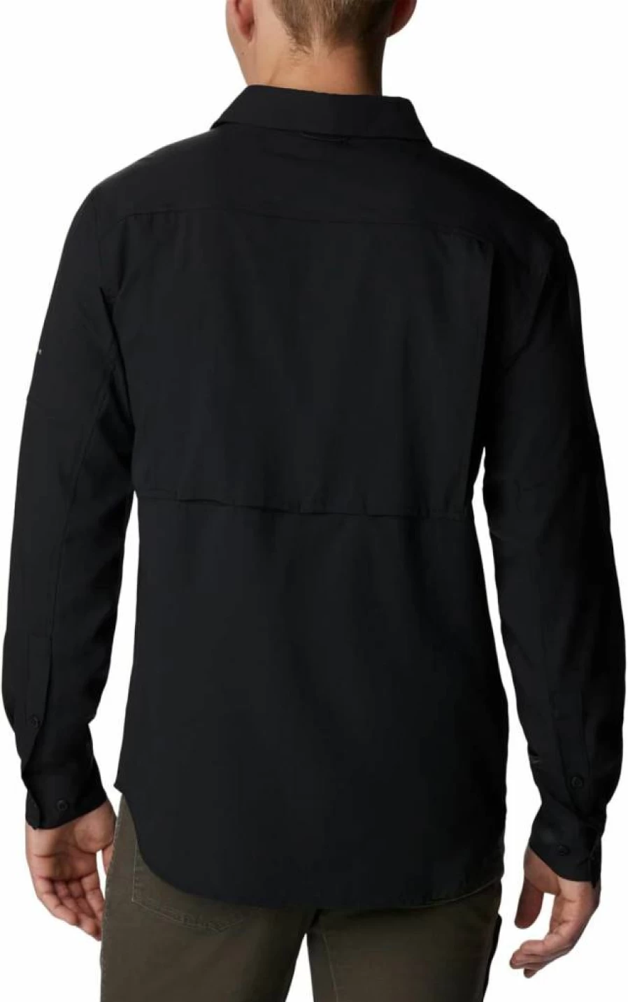 Columbia Men's Silver Ridge Utility Lite Long Sleeve Hiking Shirt - Lightweight, Quick-Dry, UPF Sun Protection - Black, Large