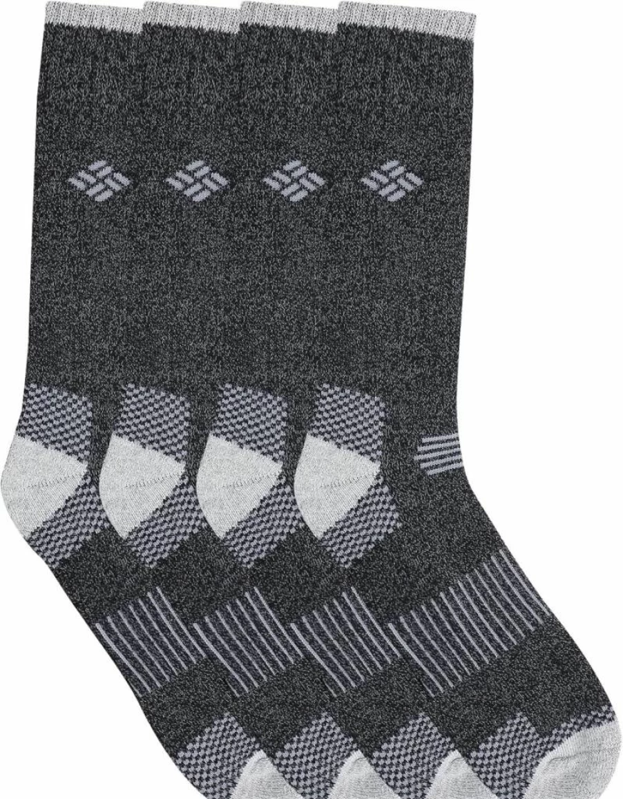 Columbia Men's Moisture-Wicking Crew Socks 4-Pack - Breathable & Odor-Control Hiking Socks