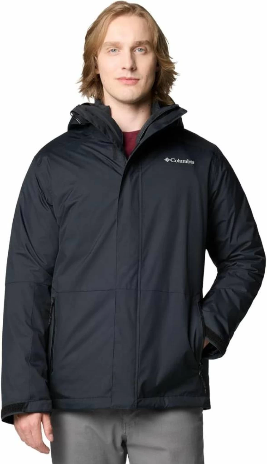 Columbia Men's Point Park Interchange Jacket - Waterproof 3-in-1 Ski Jacket, Medium, Black