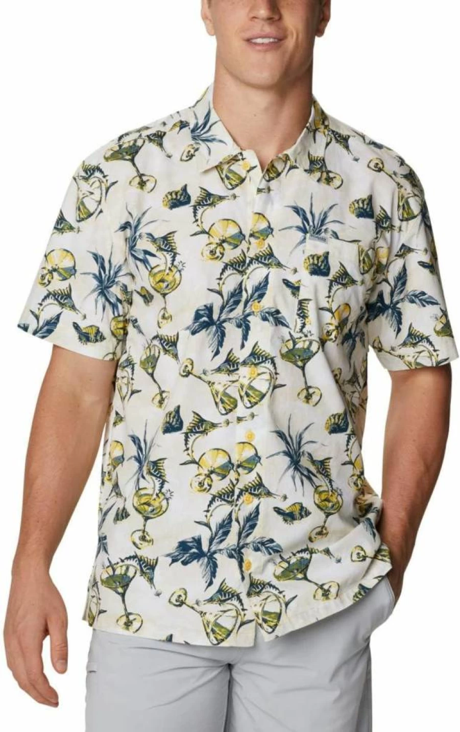 Columbia Men's PFG Bahama II Short Sleeve Shirt - UPF 50+ Sun Protection, Quick-Dry Fishing Shirt