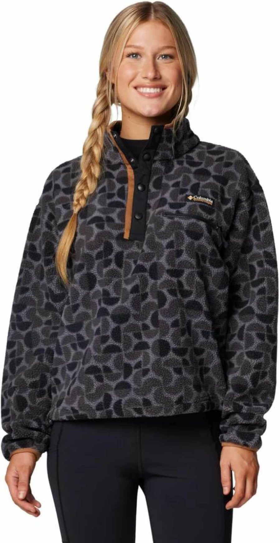 Columbia Women's Helvetia II Printed Cropped Half-Snap Shirt - Floral Summer Tops
