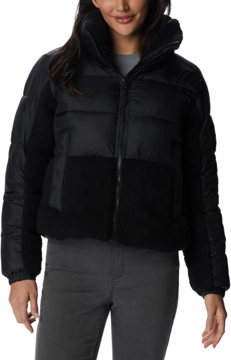 Columbia Women's Leadbetter Point II Sherpa Hybrid Jacket - Warm Winter Coat for Outdoor Activities