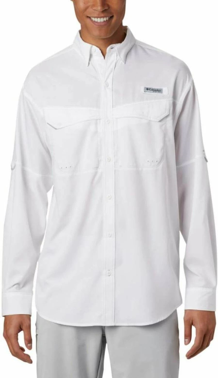 Columbia Men's Big & Tall Low Drag Offshore Long Sleeve Shirt - Sun Protection Fishing Shirt, White, 5XL