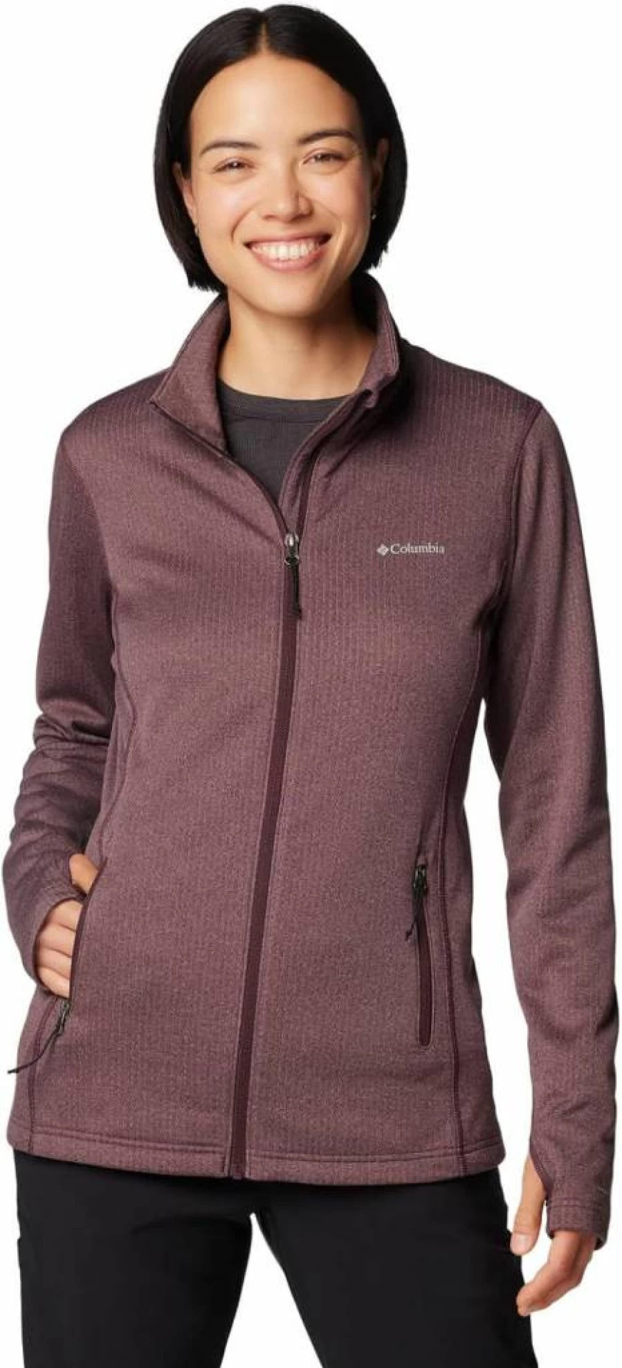Columbia Women's Moonvista Grid Fleece Full Zip Jacket, X-Large, Lightweight Hiking Pullover