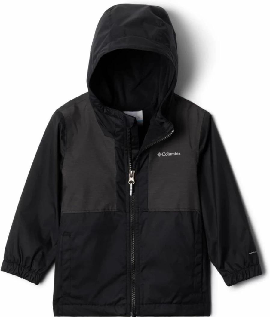 Columbia Boys' Fleece-Lined Water-Resistant Jacket for Toddlers, Black, Size 3T - Rainy Trails II Outdoor Coat
