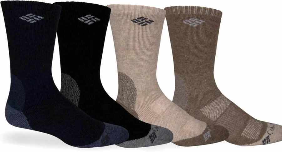 Columbia Men's 4-Pack Comfort Cotton Crew Socks – Moisture-Wicking, Cushioned Support for Everyday Wear
