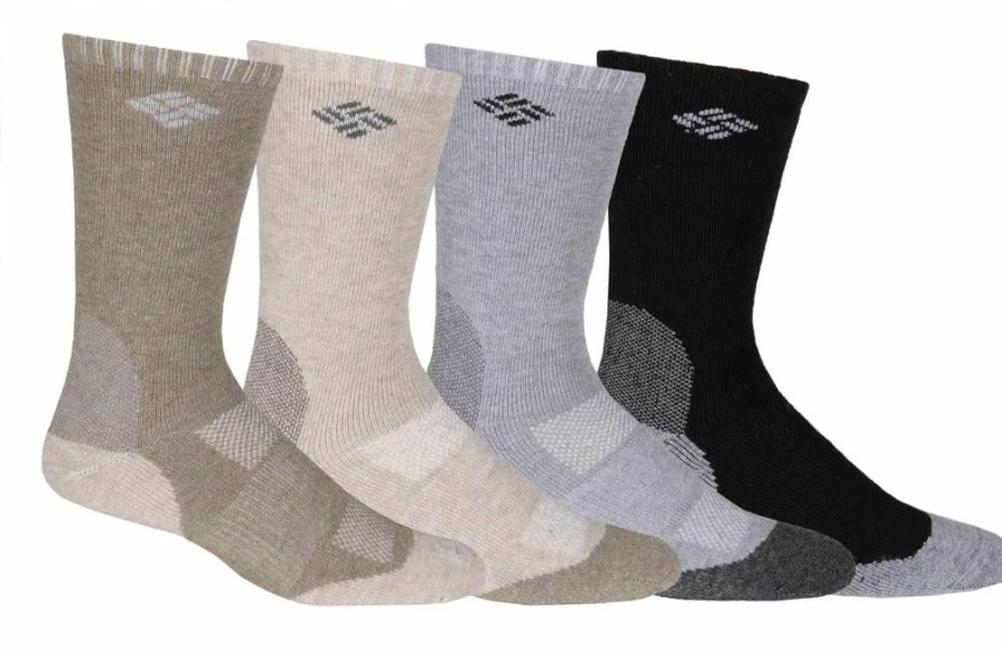 Columbia Men's 4-Pack Comfort Cotton Crew Socks – Moisture-Wicking, Cushioned Support for Everyday Wear