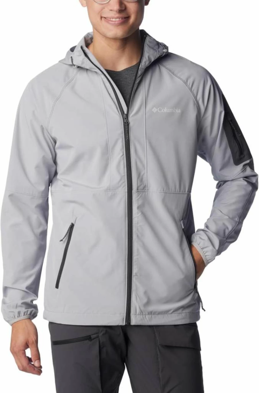 Columbia Men's Tall Softshell Jacket with Hood - Water-Resistant Winter Outerwear for Hiking & Outdoor Activities