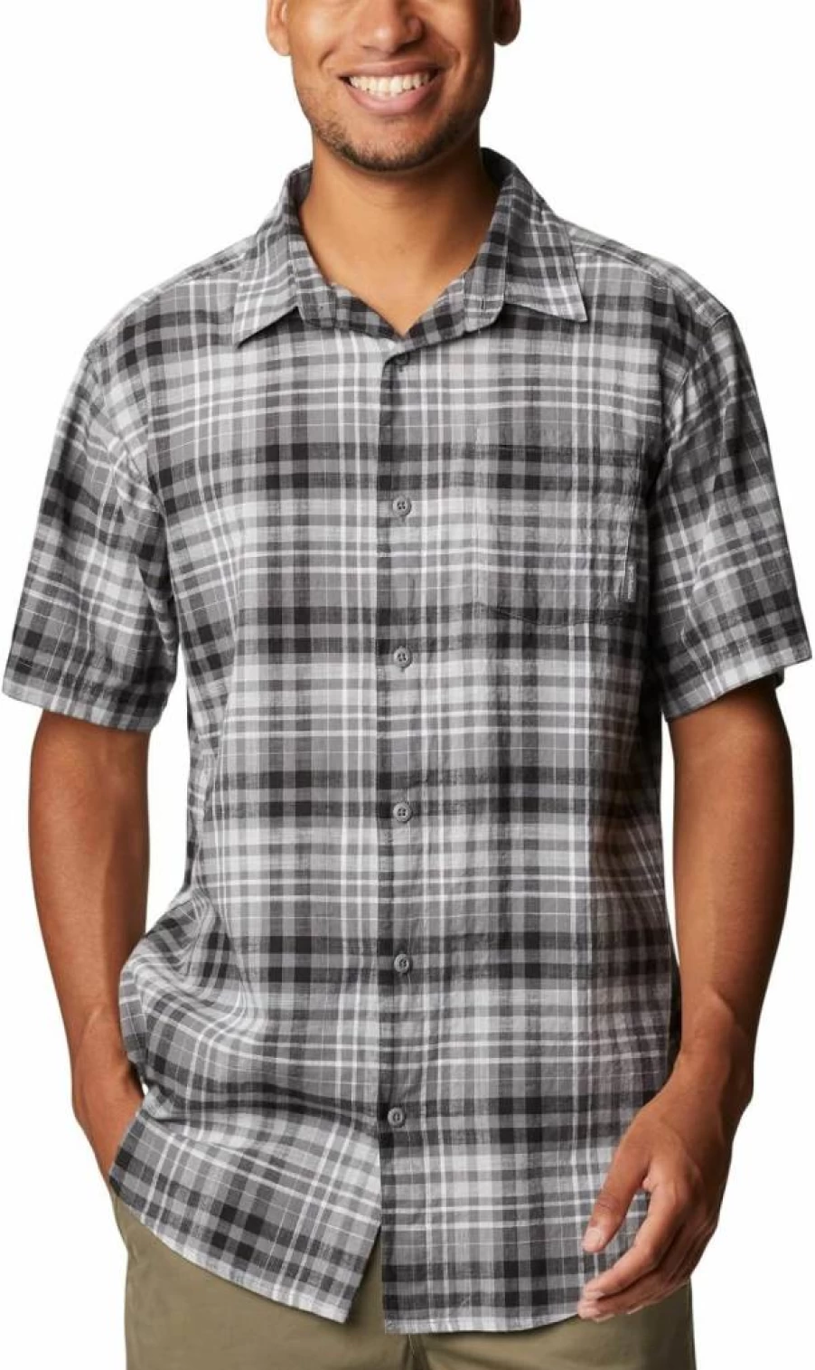 Columbia Men's Yarn-Dye Short Sleeve Casual Shirt - Breathable Summer Top