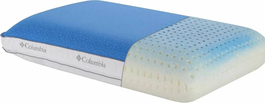 Columbia Cooling Gel Memory Foam Pillow Queen Size - Breathable & Supportive Orthopedic Pillow with Removable Washable Cover for Neck Pain Relief & Cool Sleep