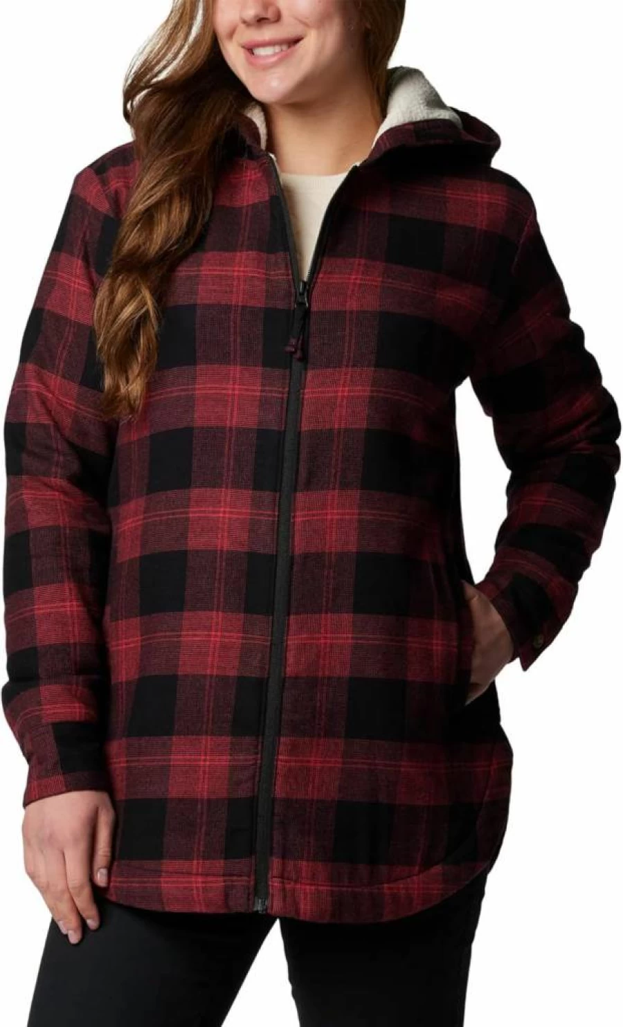 Columbia Women's Holly Hideaway Lined Flannel Shirt - Warm & Cozy Winter Plaid Long Sleeve Top