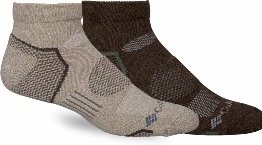 Columbia Men's 2-Pack Low Cut Walking Socks – Lightweight & Breathable Balance Point Performance Socks