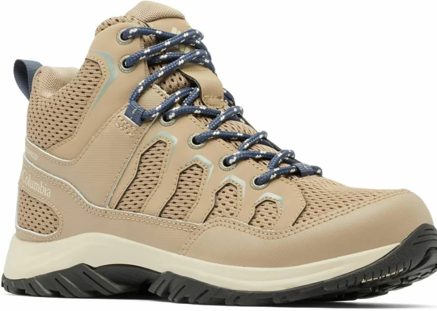 Columbia Women's Granite Trail Mid Waterproof Hiking Boots - Ash Brown/Nocturnal, Size 8, Outdoor Trekking Shoes for Trail & Mountain