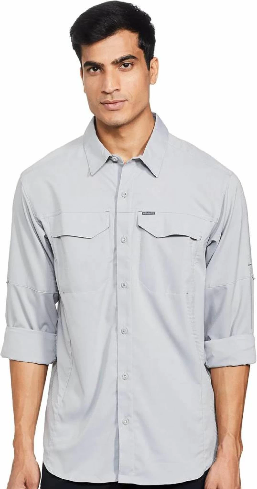 Columbia Men's Big & Tall Silver Ridge Lite Long Sleeve Hiking Shirt - Lightweight Quick-Dry Travel Button-Up (Grey, 4X)