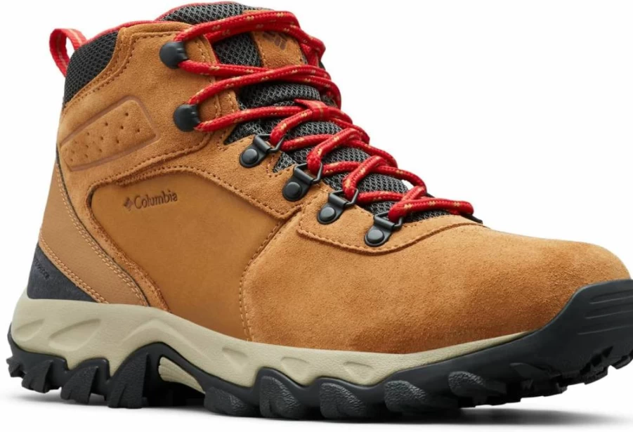 Columbia Men's Newton Ridge Plus II Waterproof Hiking Boots - Elk/Mountain Red, Size 8, Suede Outdoor Shoes 2024