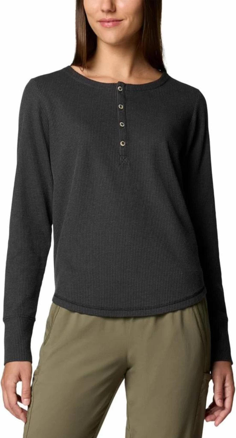 Columbia Women's Blue Point Falls Long Sleeve Henley Shirt - Lightweight Hiking & Outdoor Performance Top