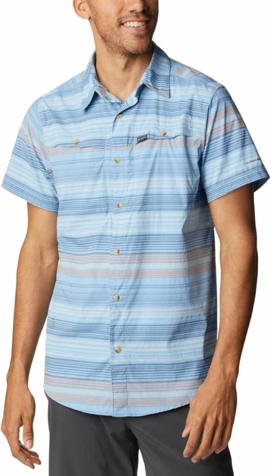 Columbia Men's Newton Ridge Short Sleeve Hiking Shirt - Quick-Dry Plaid Outdoor Top