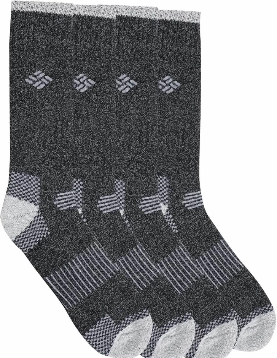 Columbia Men's Moisture-Wicking Crew Socks 4-Pack - Breathable & Comfortable Hiking Socks