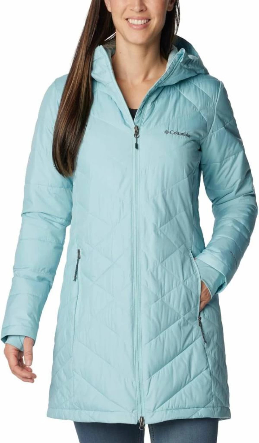 Columbia Women's Heavenly Long Hooded Jacket - Waterproof Winter Coat with Lightweight Insulation