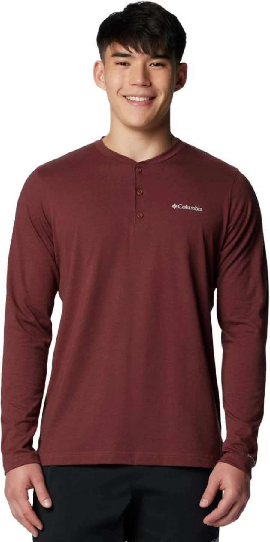 Columbia Men's Thistletown Hills Henley Shirt - Moisture-Wicking Performance Long Sleeve Top for Hiking & Outdoor Activities