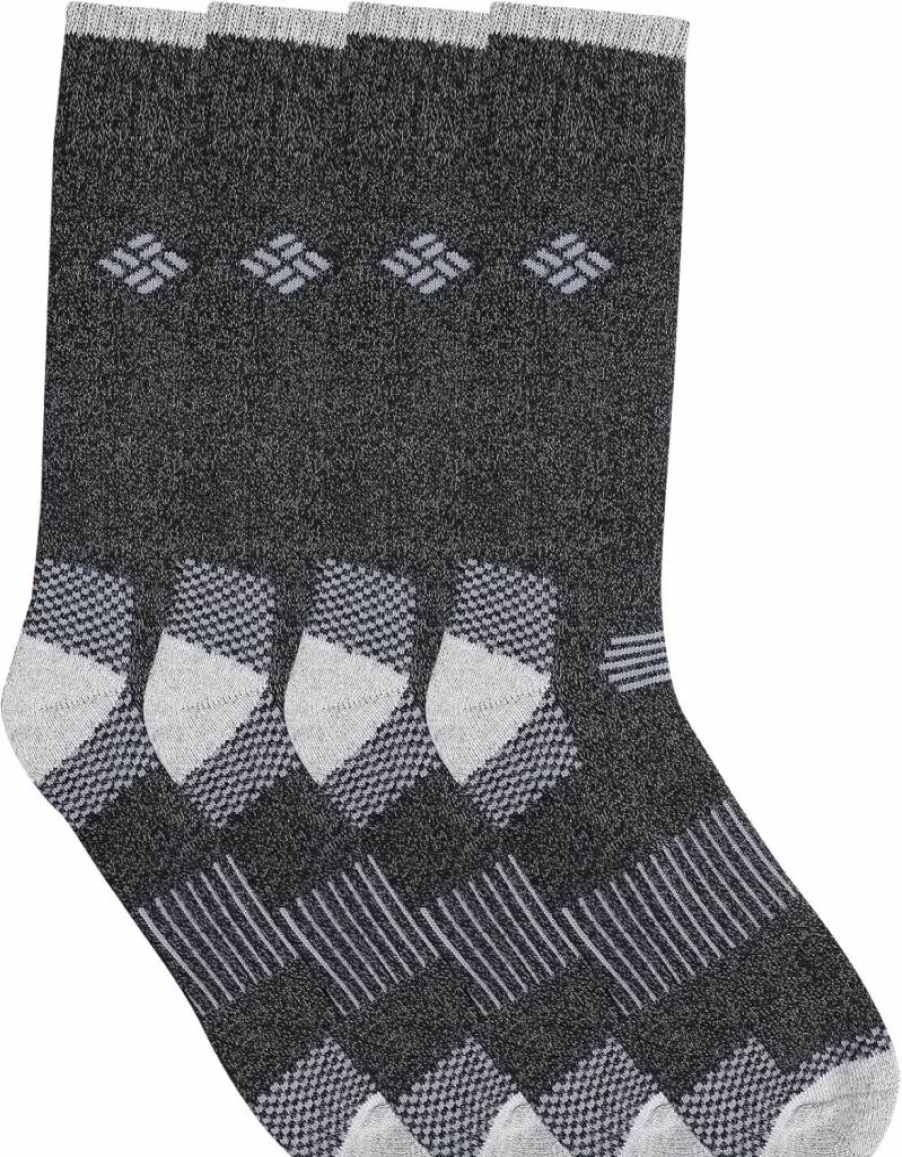 Columbia Men's Moisture-Wicking Crew Socks 4-Pack - Breathable & Odor-Control Hiking Socks