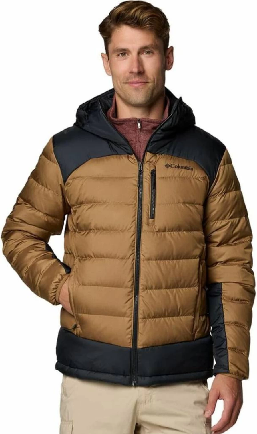 Columbia Men's Autumn Park II Down Hooded Jacket - Lightweight Water-Resistant Winter Coat with Insulated Warmth