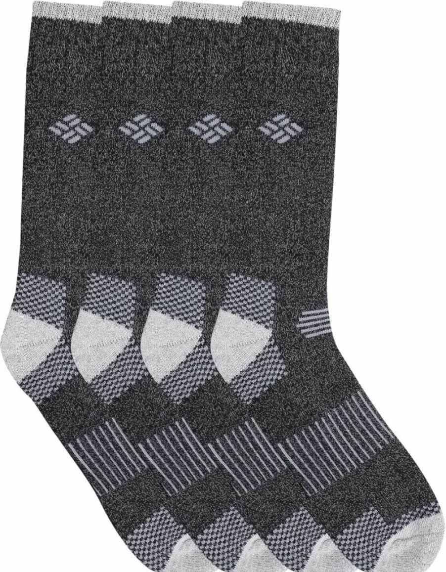 Columbia Men's Moisture-Wicking Crew Socks 4-Pack - Breathable & Odor-Control Hiking Socks
