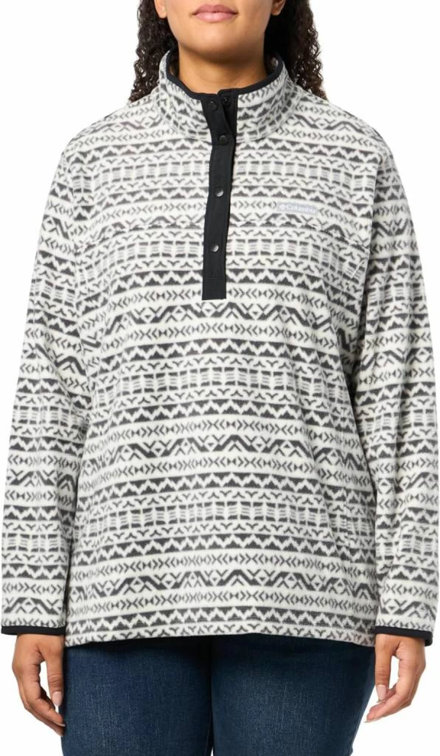 Columbia Women's Benton Springs Printed Half-Snap Fleece Shirt - Lightweight Hiking & Outdoor Pullover