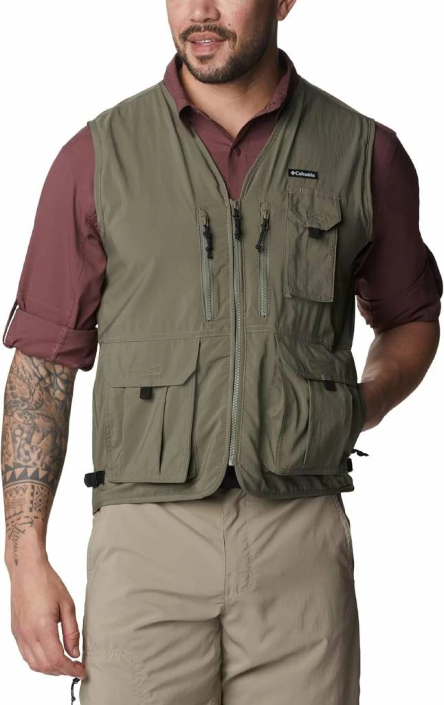 Columbia Men's Silver Ridge Utility Vest - Lightweight Outdoor Hiking Fishing Multi-Pocket Jacket