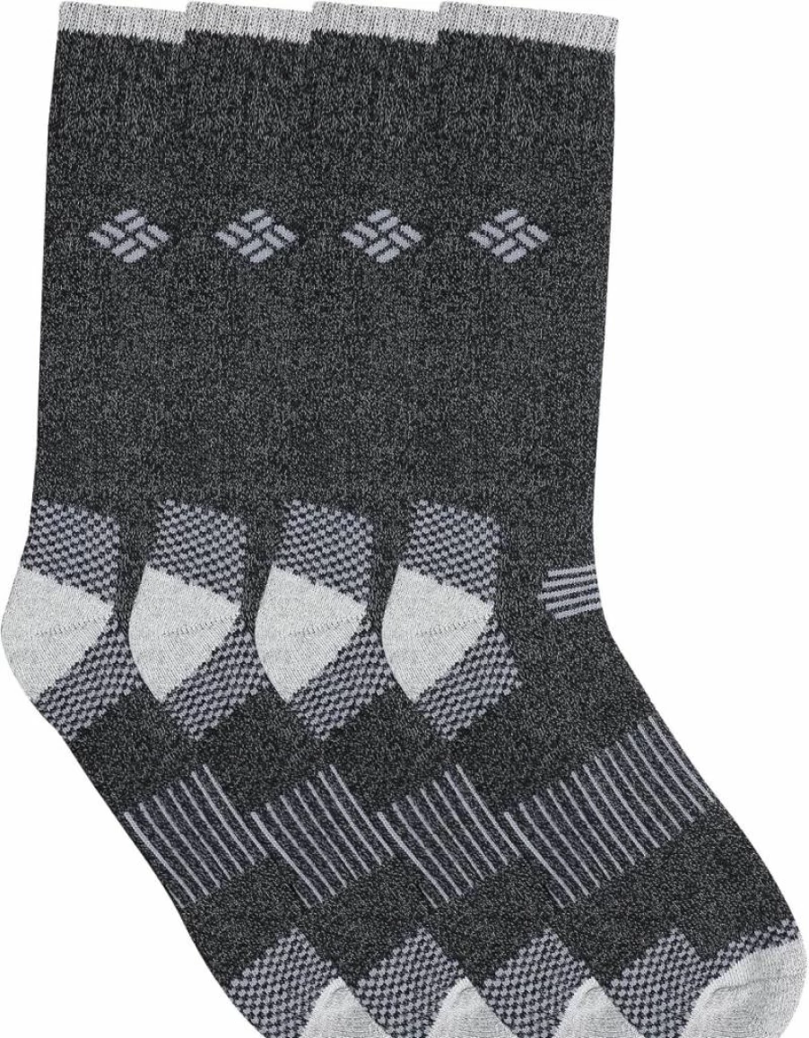 Columbia Men's Moisture-Wicking Crew Socks 4-Pack - Breathable & Odor-Control Hiking Socks