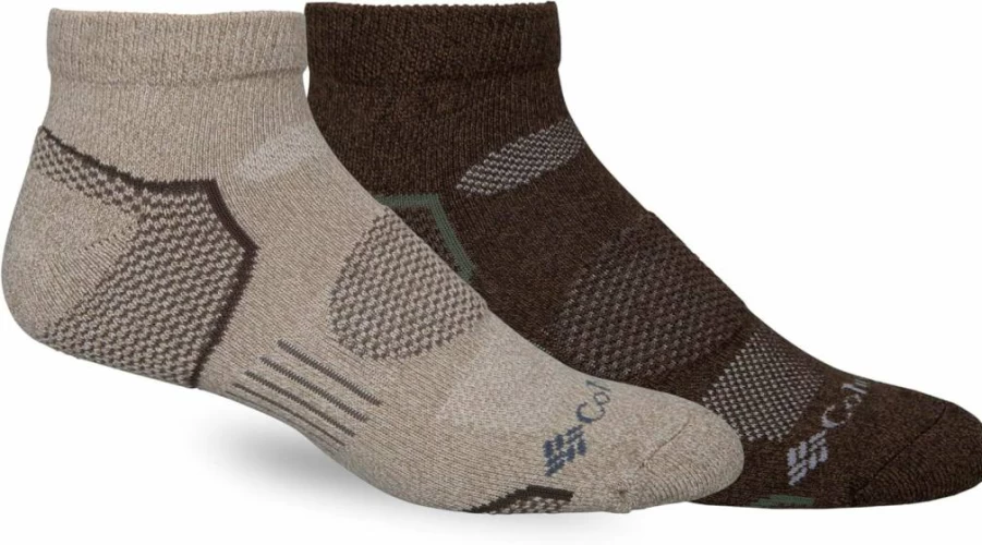 Columbia Men's 2 Pack Low Cut Walking Socks - Breathable Comfort for Active Lifestyles
