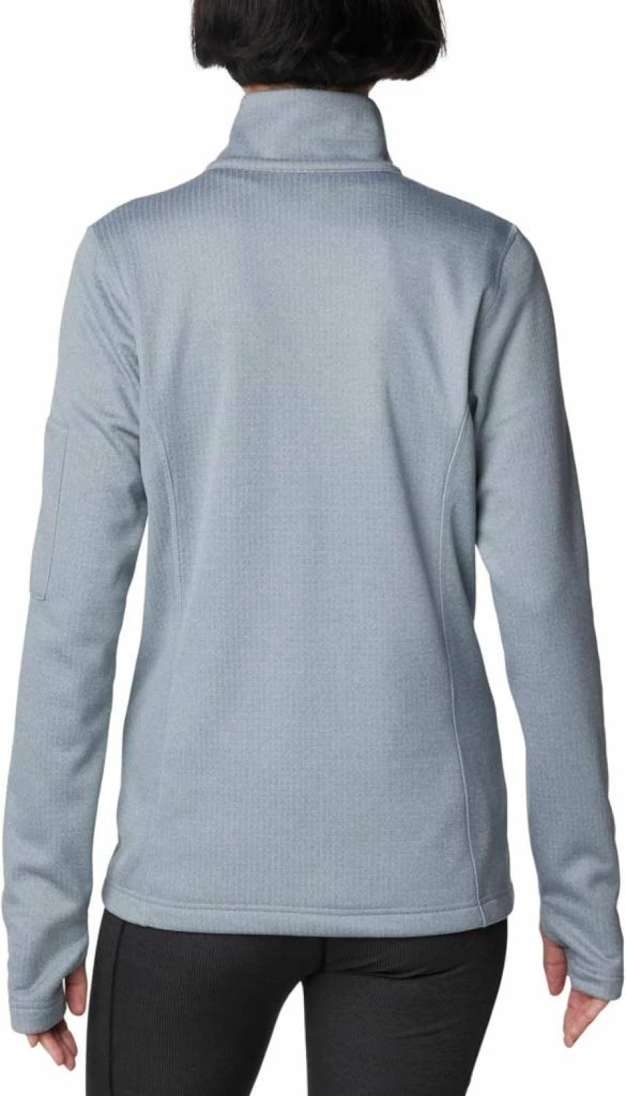 Columbia Women's Cirrus Grey Grid Fleece Half-Zip Pullover, Lightweight & Breathable, Small