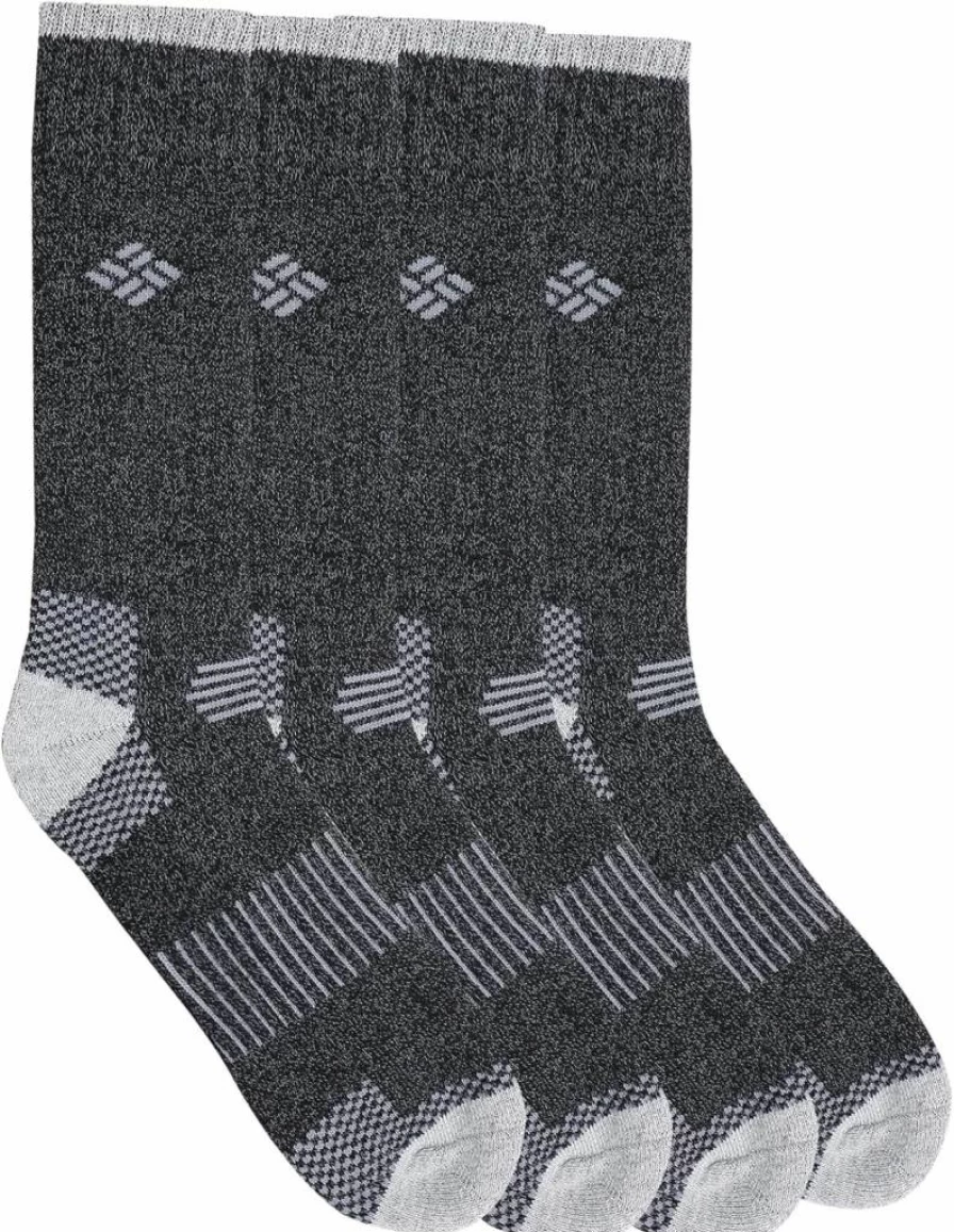 Columbia Men's Moisture-Wicking Crew Socks 4-Pack - Breathable & Odor-Resistant Hiking Socks