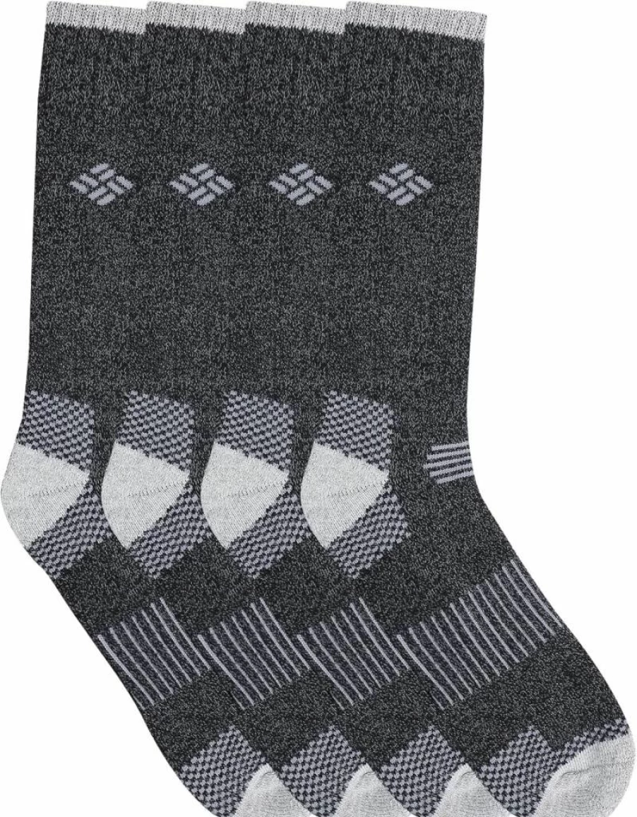Columbia Men's Moisture-Wicking Crew Socks 4-Pack - Breathable & Odor-Resistant Hiking Socks