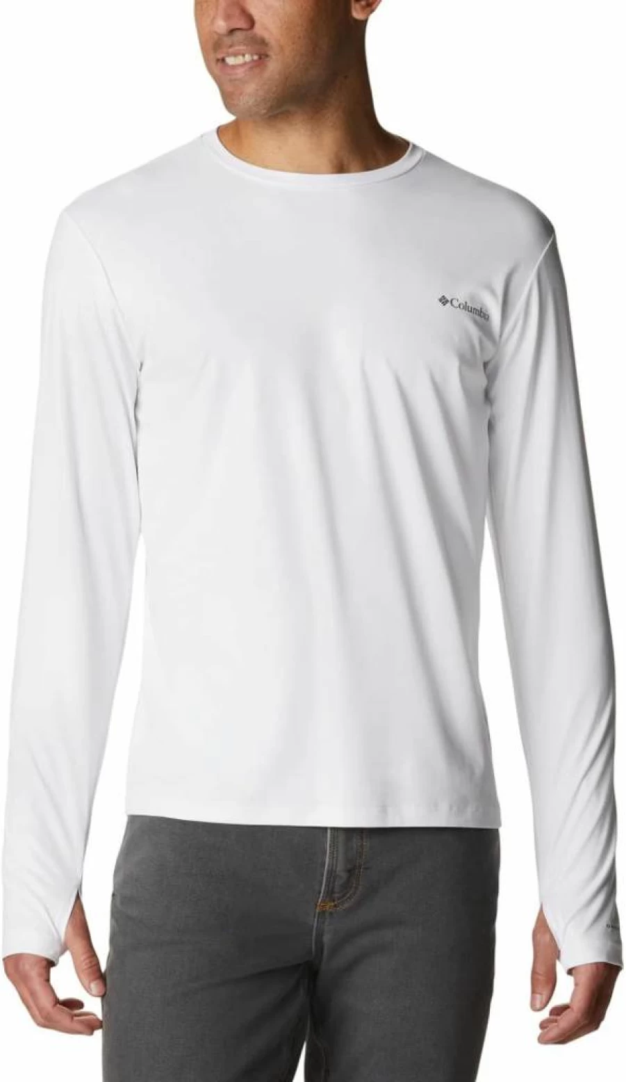 Columbia Men's Sun Deflector Long Sleeve Shirt - UPF Sun Protection, Quick-Dry, White, Large