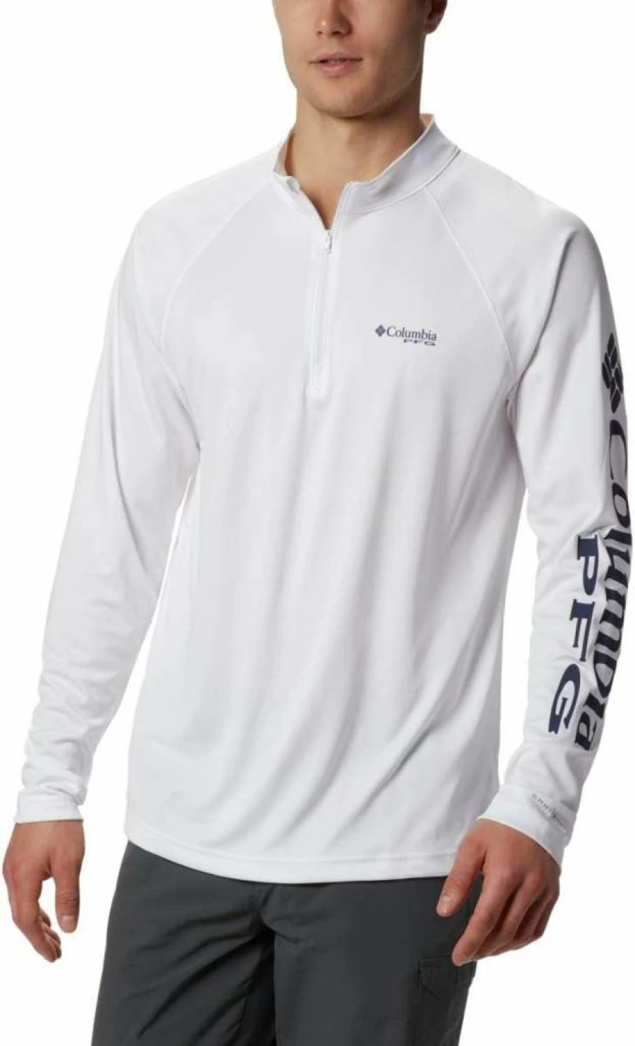 Columbia Men's Big & Tall Terminal Tackle 1/4 Zip Pullover - White/Nightshade, Size 1X