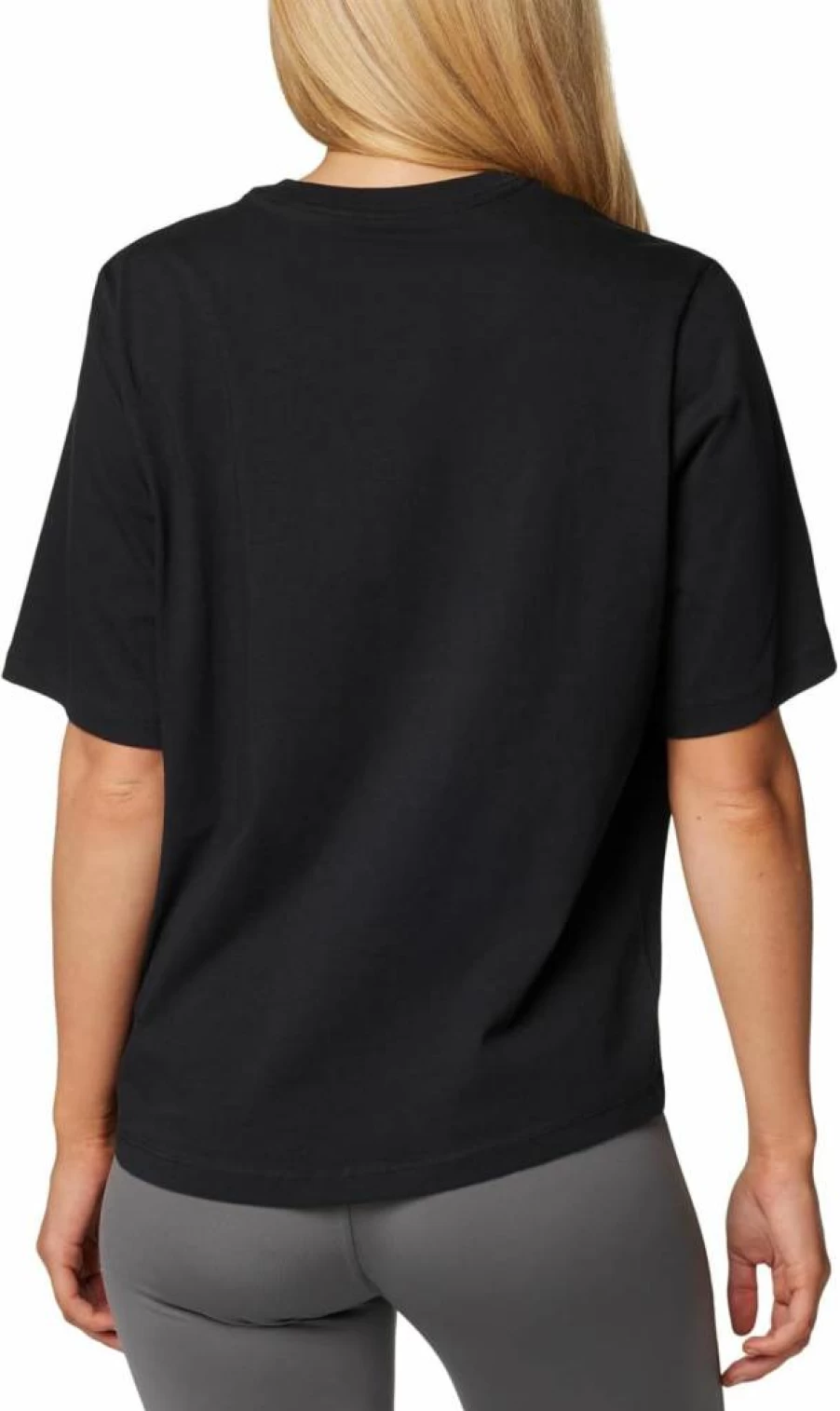 Columbia Women's North Cascades Relaxed Fit T-Shirt - Soft Casual Short Sleeve Tee in Black/Gem, Large Size